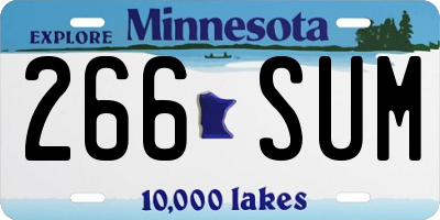 MN license plate 266SUM