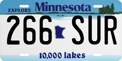 MN license plate 266SUR
