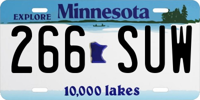 MN license plate 266SUW