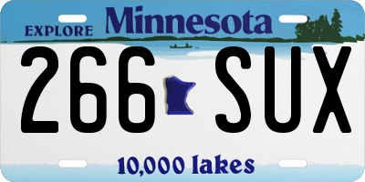 MN license plate 266SUX