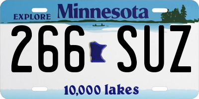 MN license plate 266SUZ