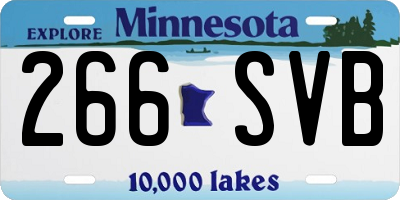 MN license plate 266SVB