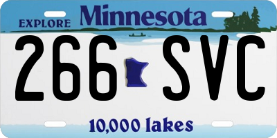 MN license plate 266SVC