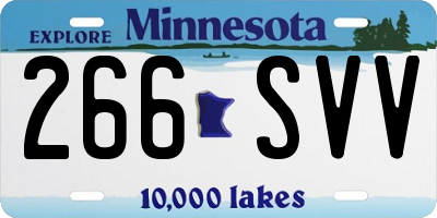 MN license plate 266SVV