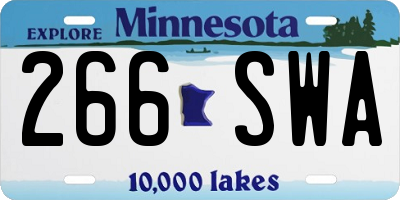 MN license plate 266SWA