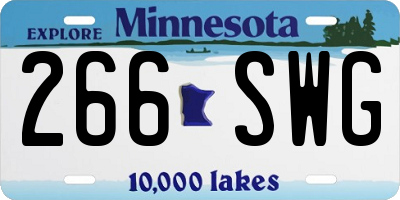 MN license plate 266SWG