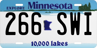 MN license plate 266SWI