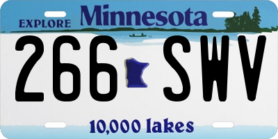 MN license plate 266SWV