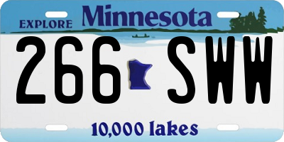 MN license plate 266SWW