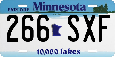 MN license plate 266SXF