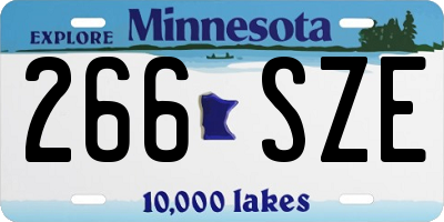 MN license plate 266SZE
