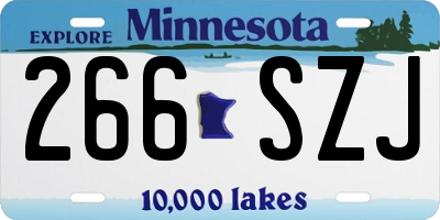 MN license plate 266SZJ
