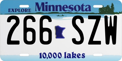 MN license plate 266SZW