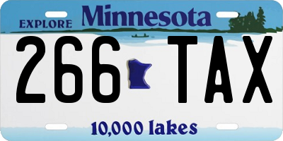 MN license plate 266TAX