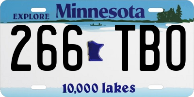 MN license plate 266TBO