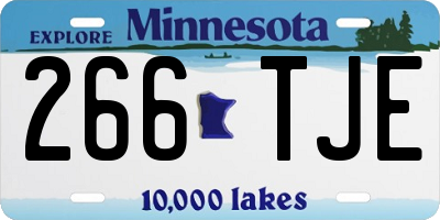 MN license plate 266TJE