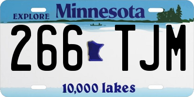 MN license plate 266TJM