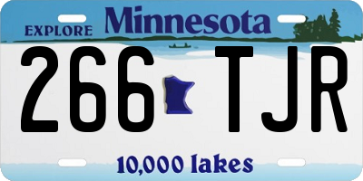 MN license plate 266TJR