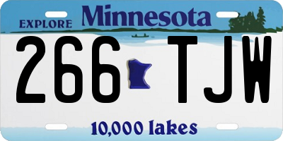 MN license plate 266TJW