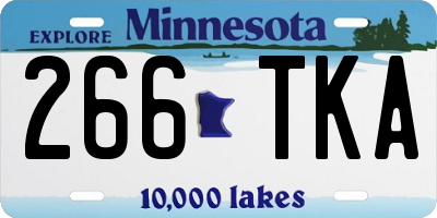 MN license plate 266TKA