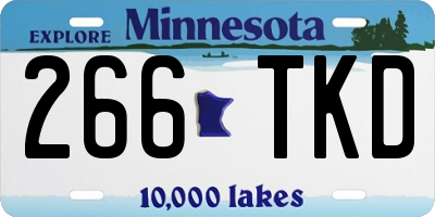 MN license plate 266TKD