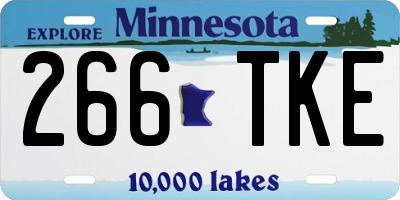MN license plate 266TKE