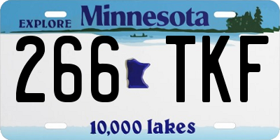 MN license plate 266TKF