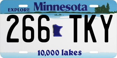 MN license plate 266TKY