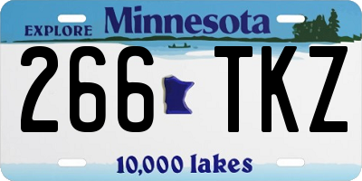 MN license plate 266TKZ