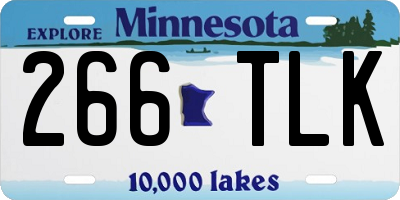 MN license plate 266TLK