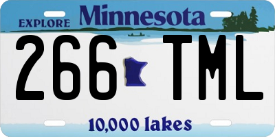 MN license plate 266TML