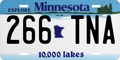 MN license plate 266TNA