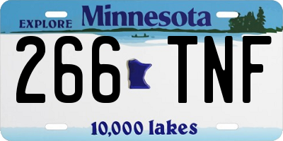 MN license plate 266TNF