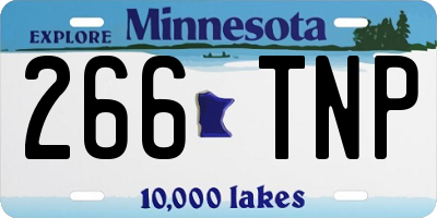 MN license plate 266TNP
