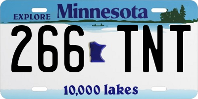 MN license plate 266TNT
