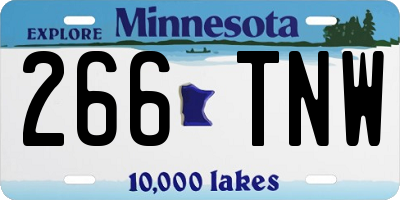 MN license plate 266TNW