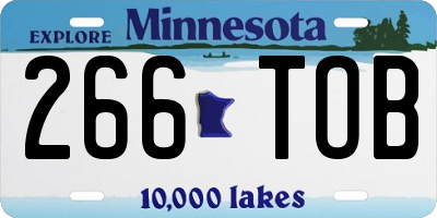 MN license plate 266TOB