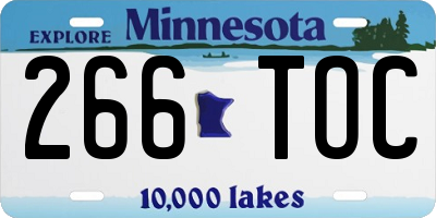 MN license plate 266TOC