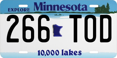 MN license plate 266TOD