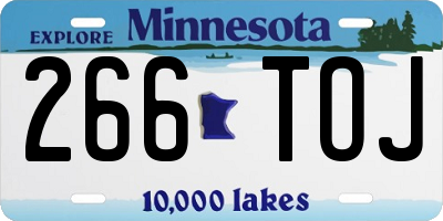 MN license plate 266TOJ