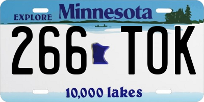 MN license plate 266TOK