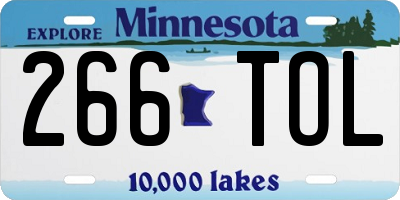 MN license plate 266TOL