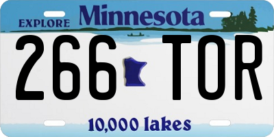 MN license plate 266TOR