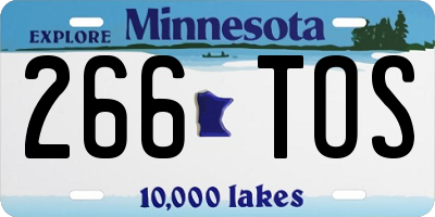 MN license plate 266TOS