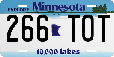 MN license plate 266TOT