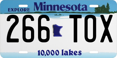 MN license plate 266TOX