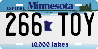 MN license plate 266TOY