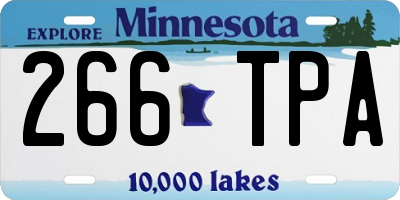 MN license plate 266TPA