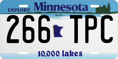 MN license plate 266TPC
