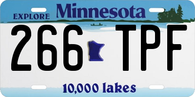 MN license plate 266TPF